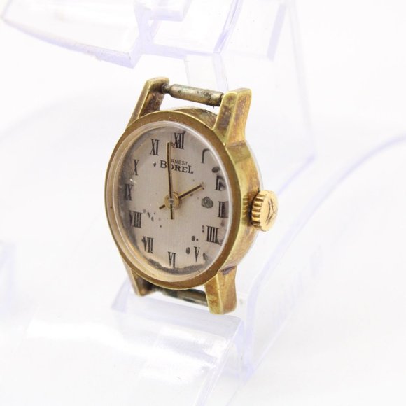 Vintage Ernest Borel Watch Womens Bronze Tone Stainless Steel Classic White Dial - Picture 2 of 6